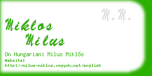 miklos milus business card