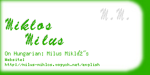 miklos milus business card